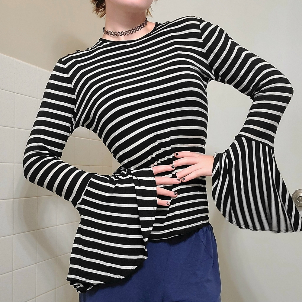 striped flared top